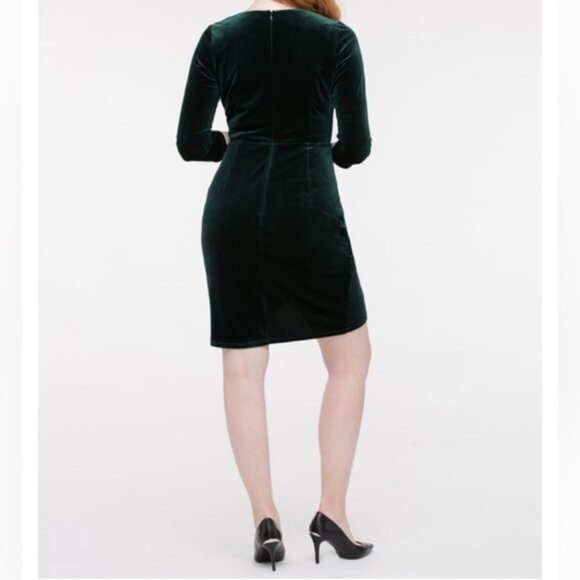 Ricki’s Deep Green Faux Wrap Dress - Picture 2 of 11